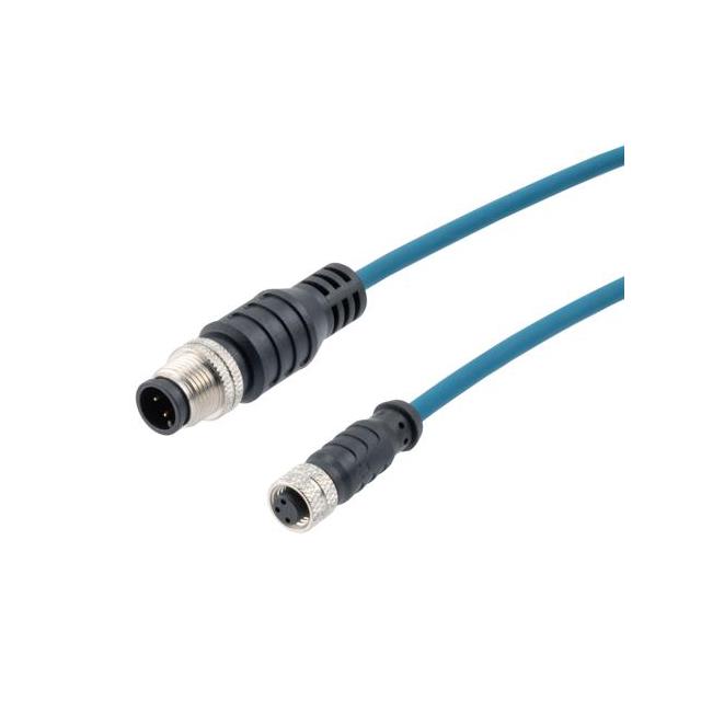 【TR8GA321-P4L-3M】M8/M12 CA, 3PA, M/F, 24AWG UTP,