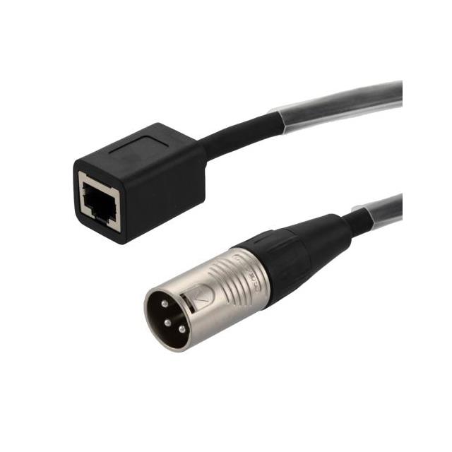 【DMXRJ01-ADP】DMX CA, 3P XLR M TO RJ45 F, BLK,