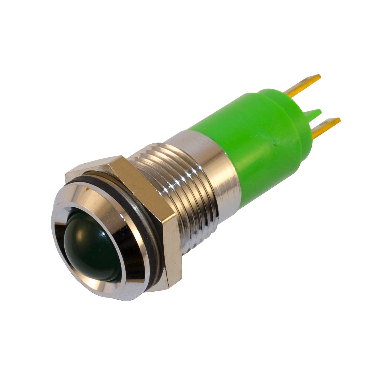 LED IND 14MM GREEN 24V SATIN BZL【WL-192A0351】