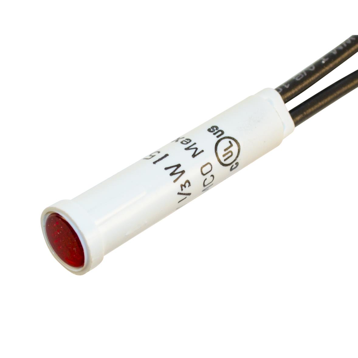 【WL-2110A1】NEON IND .31" RED 115V FLUSH 6"
