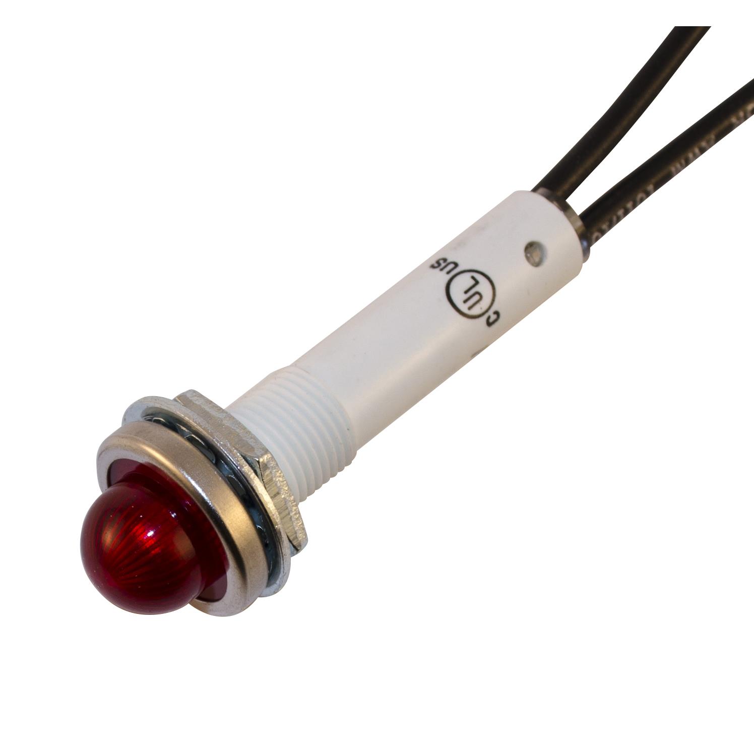【WL-6010M1】NEON IND .38" RED 115VAC DOME 6"