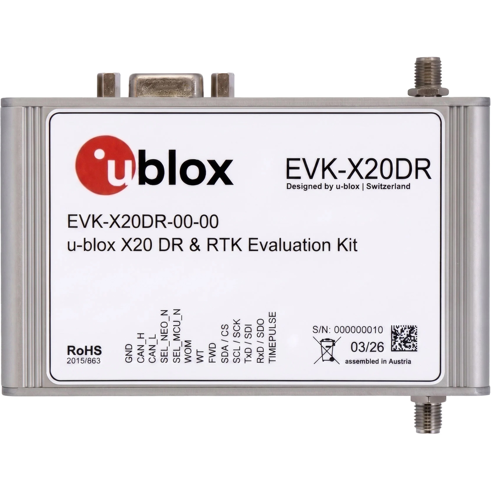 【EVK-X20D-00】EVAL KIT FOR ZED-X20D GNSS MOD