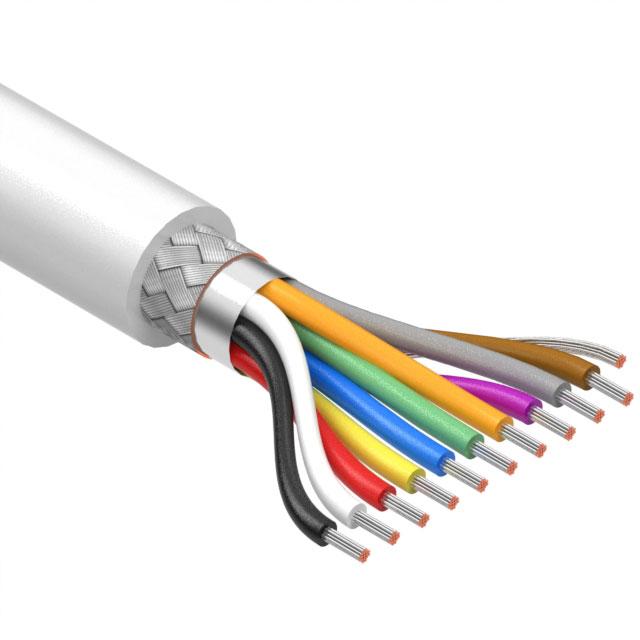 【30-01104】CABLE 10COND 24AWG WHT SHLD 502'
