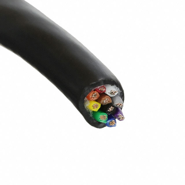【25010 BK001】CABLE 10COND 22AWG BLACK FEET