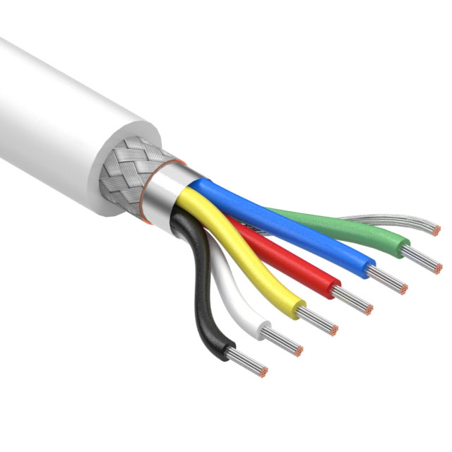 【30-01058】CABLE 6CON 26AWG WHT SHLD 502'