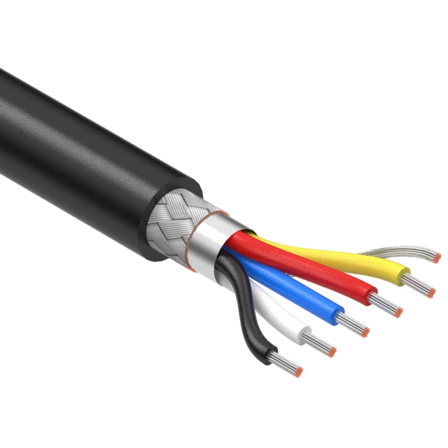 【30-01043】CABLE 5COND 24AWG BLK SHLD 30M