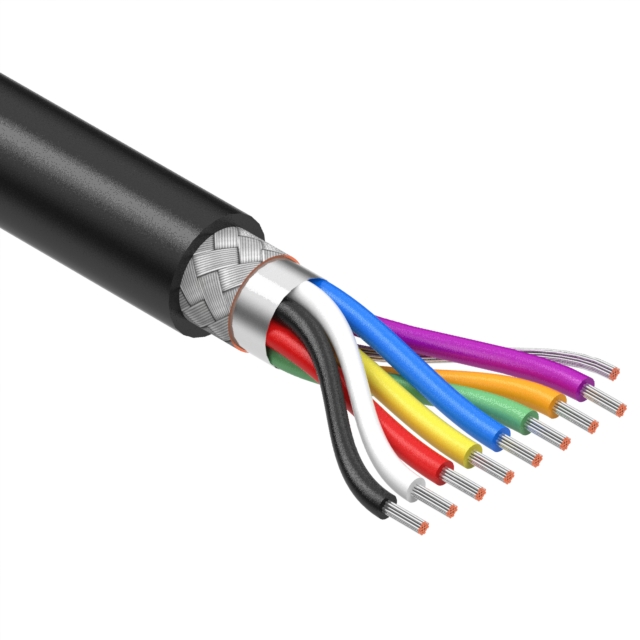 【30-01083】CABLE 8COND 28AWG BLACK SHLD 1M