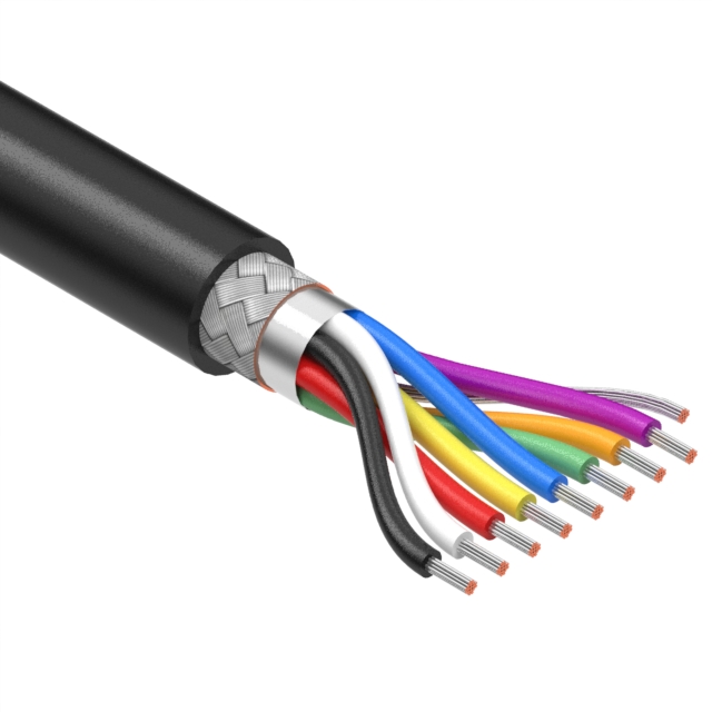 【30-01083】CABLE 8COND 28AWG BLACK SHLD 5M