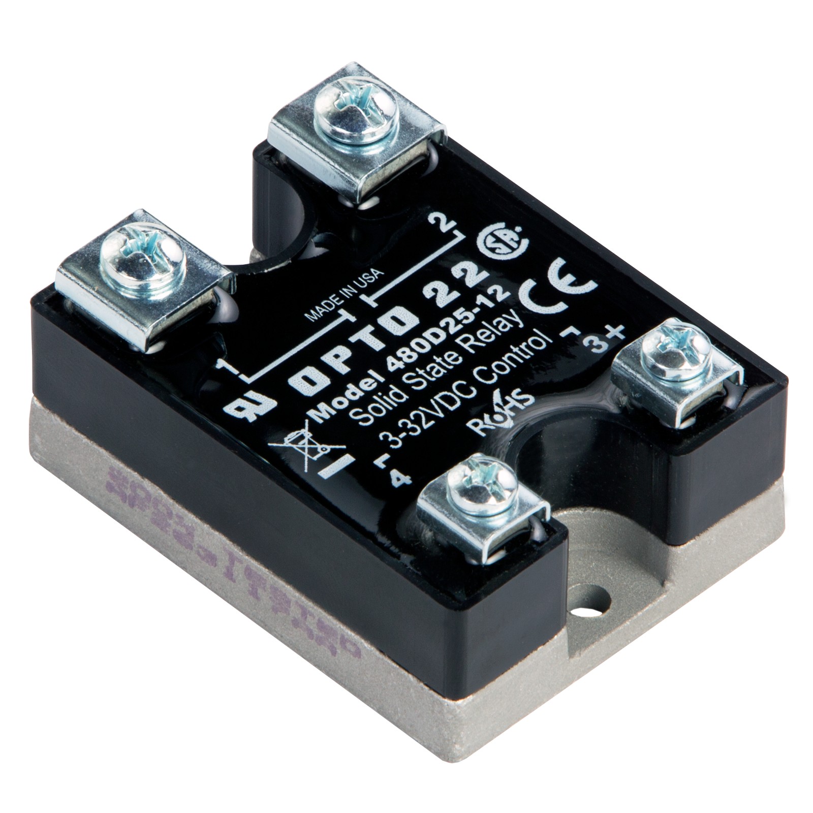 【480D25-12】480 VAC, 25 AMP, DC CONTROL SOLI
