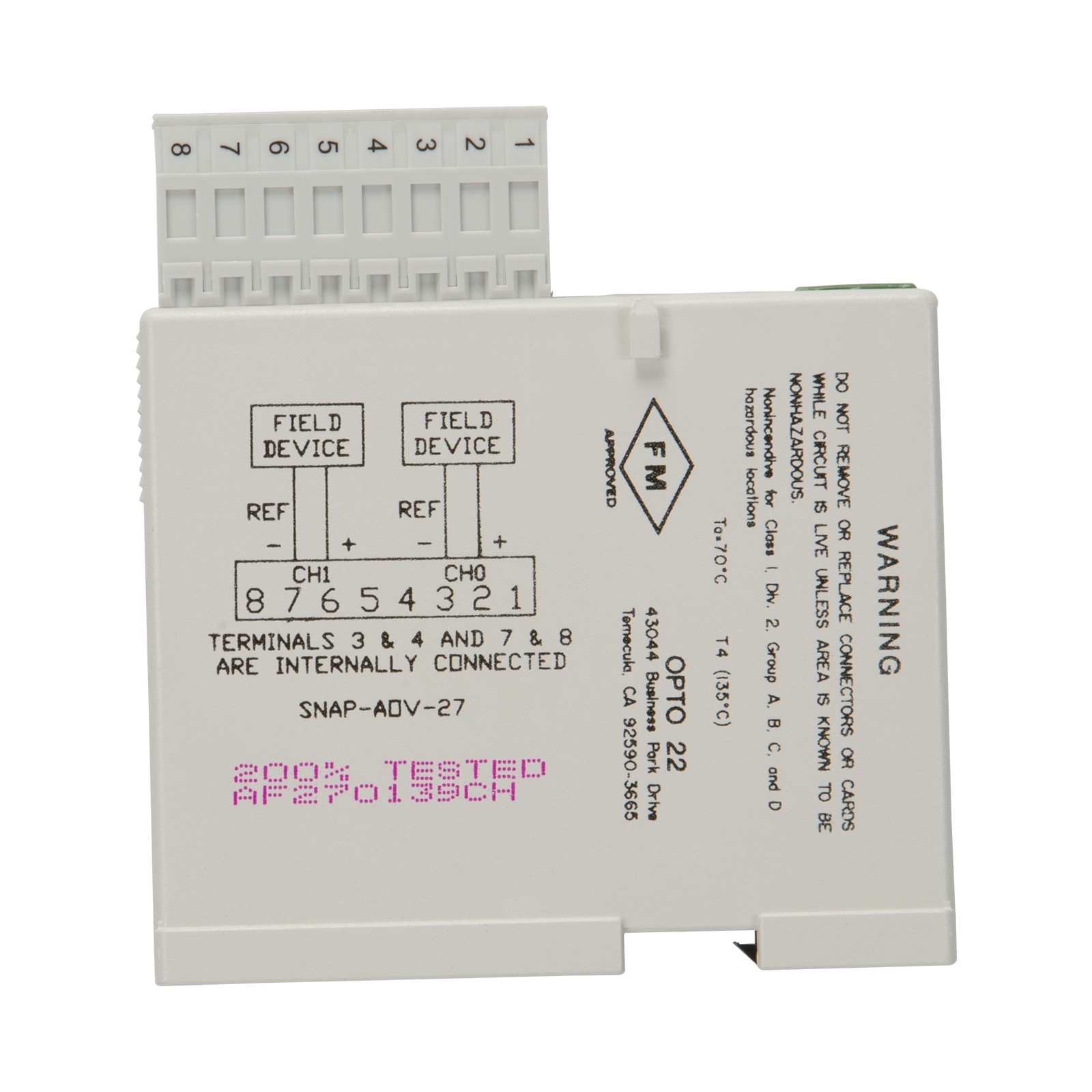 【SNAP-AOV-27】SNAP 2-CH -10 TO +10VDC BIPOLAR