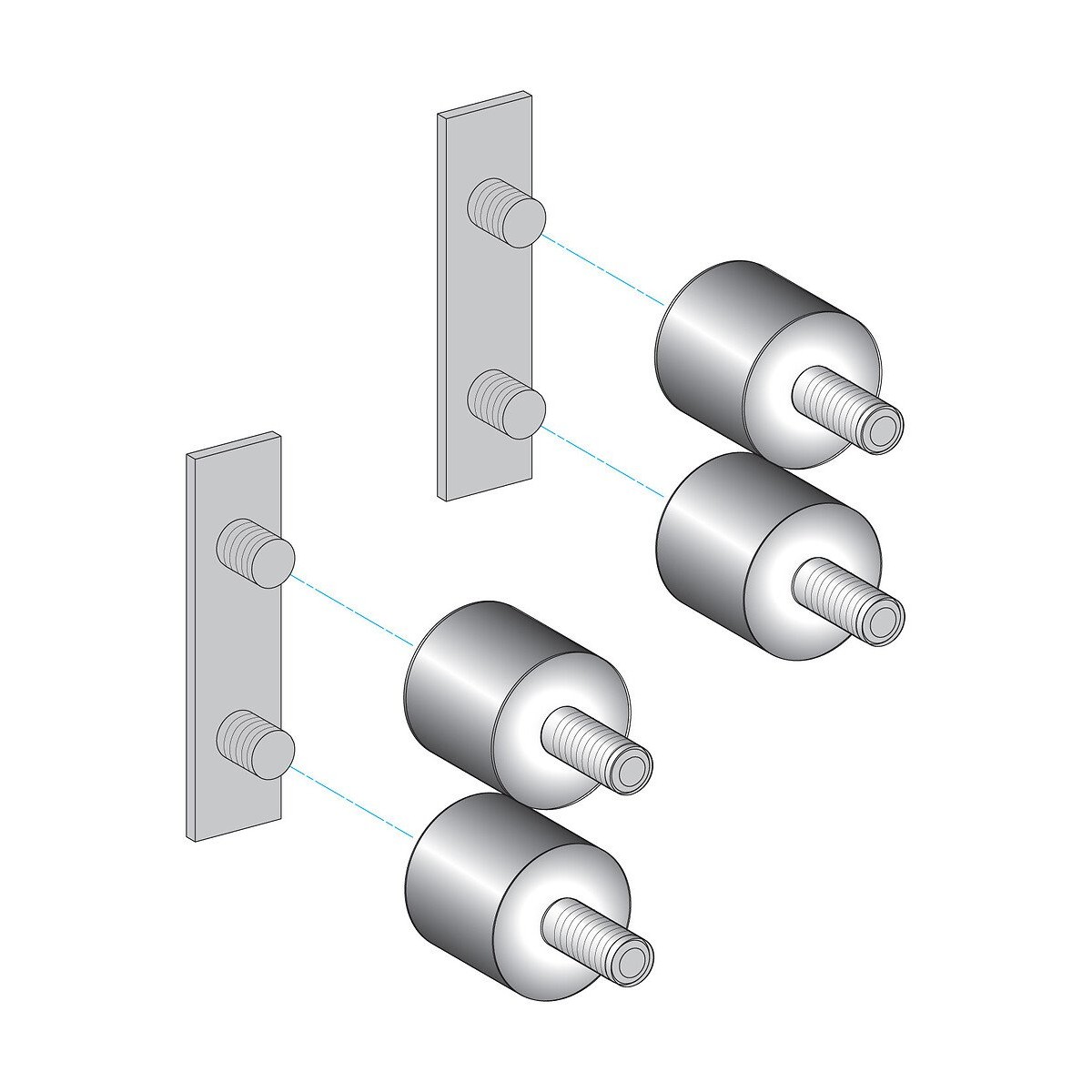 【XUSZVA12】ANTI-VIBRATION KITS, 12 DAMPERS