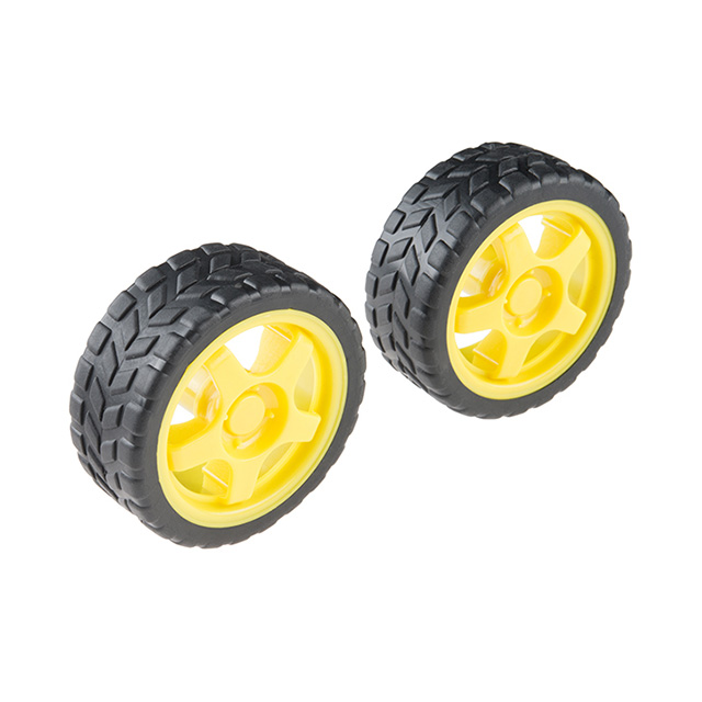 【ROB-13259】WHEEL - 65MM (RUBBER TIRE, PAIR)