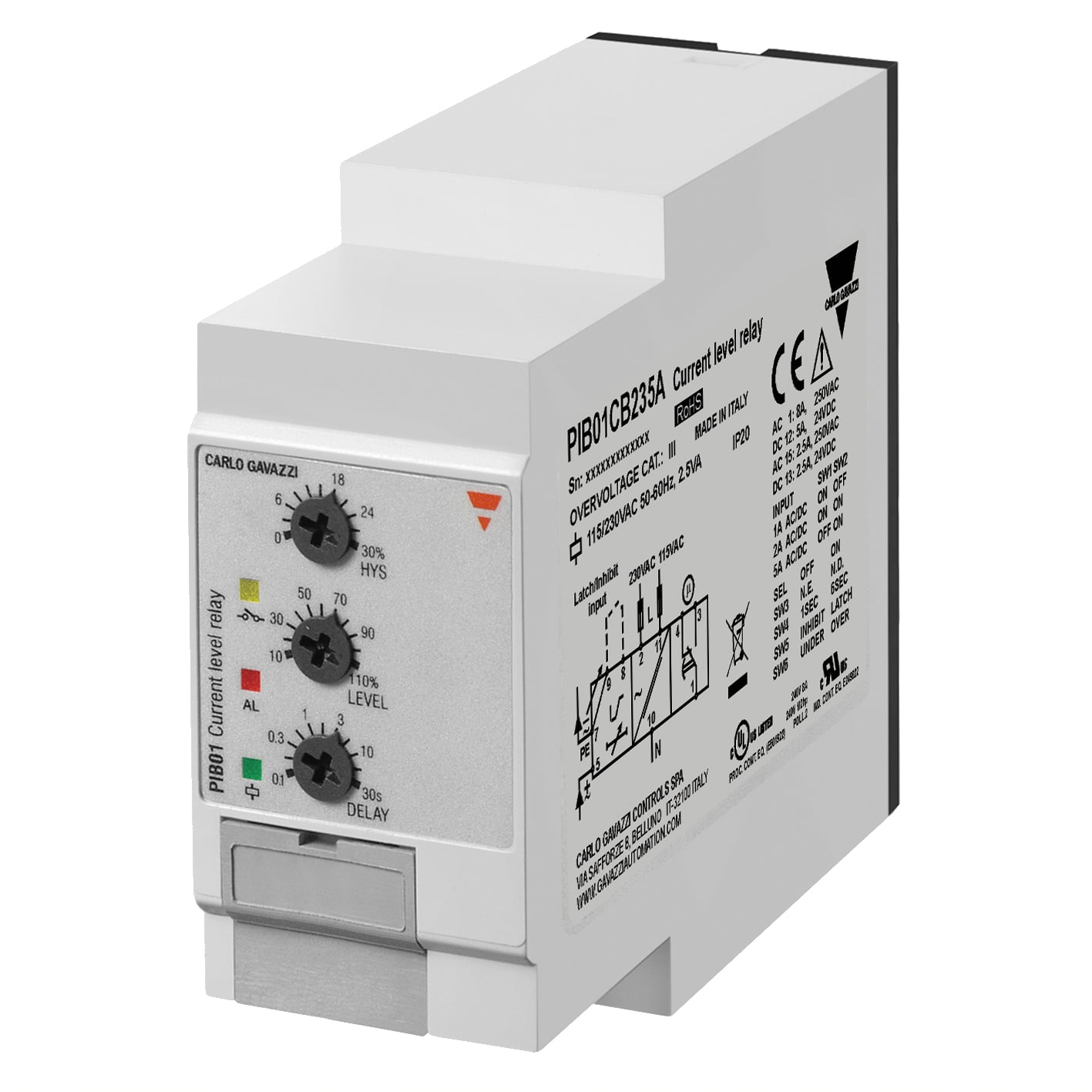 【PIB01CB23500MA】1-PHASE TRUE RMS MONITORING RELA