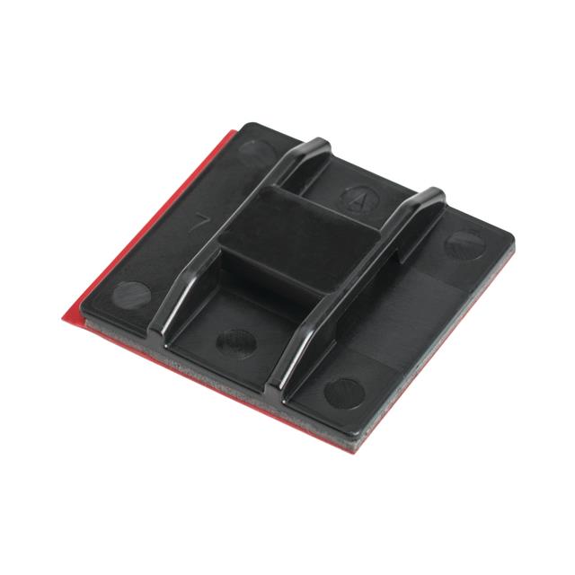 CABLE TIE HLDR QUAD ADHESIVE BLK【151-01857】