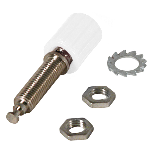 【CT2234-9】CONN BIND POST KNURLED WHITE