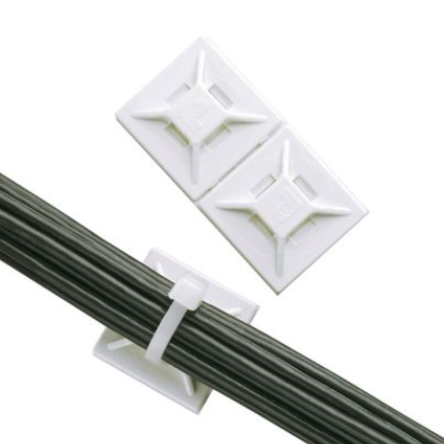 CABLE TIE HLDR QUAD ADHESIVE WHT【ABMM-A-C】