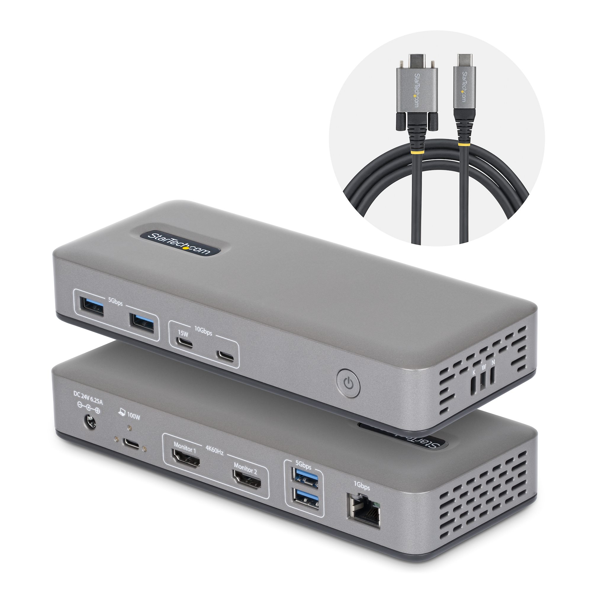 【196N-USBC-DOCK】USB-C DOCK, 2X HDMI, 100W PD