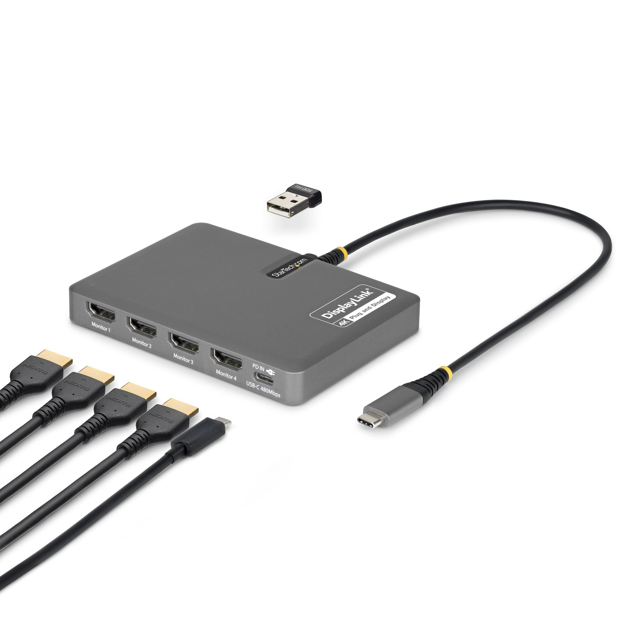 【QUAD-USB-HDMI-ADAPT】4-PORT USB-C TO HDMI ADAPTER[箱]