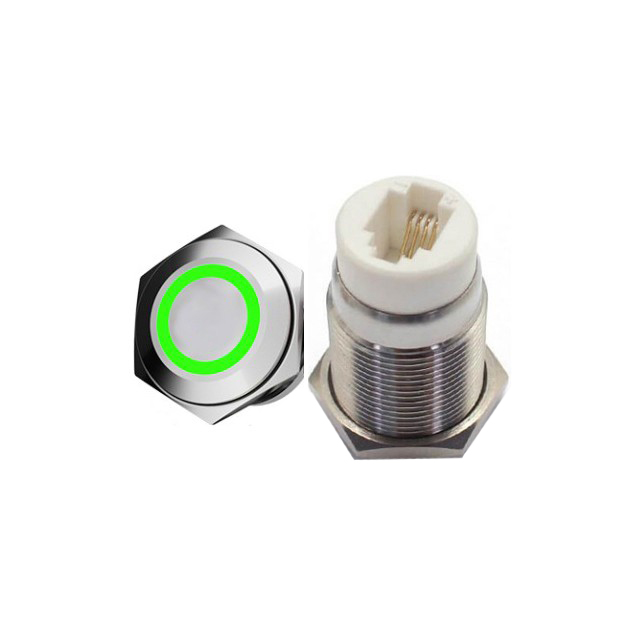 【FPM19-FP1-S0M4G24】SWITCH-LED SPST 19MM G 24V RJ9 S[バルク]