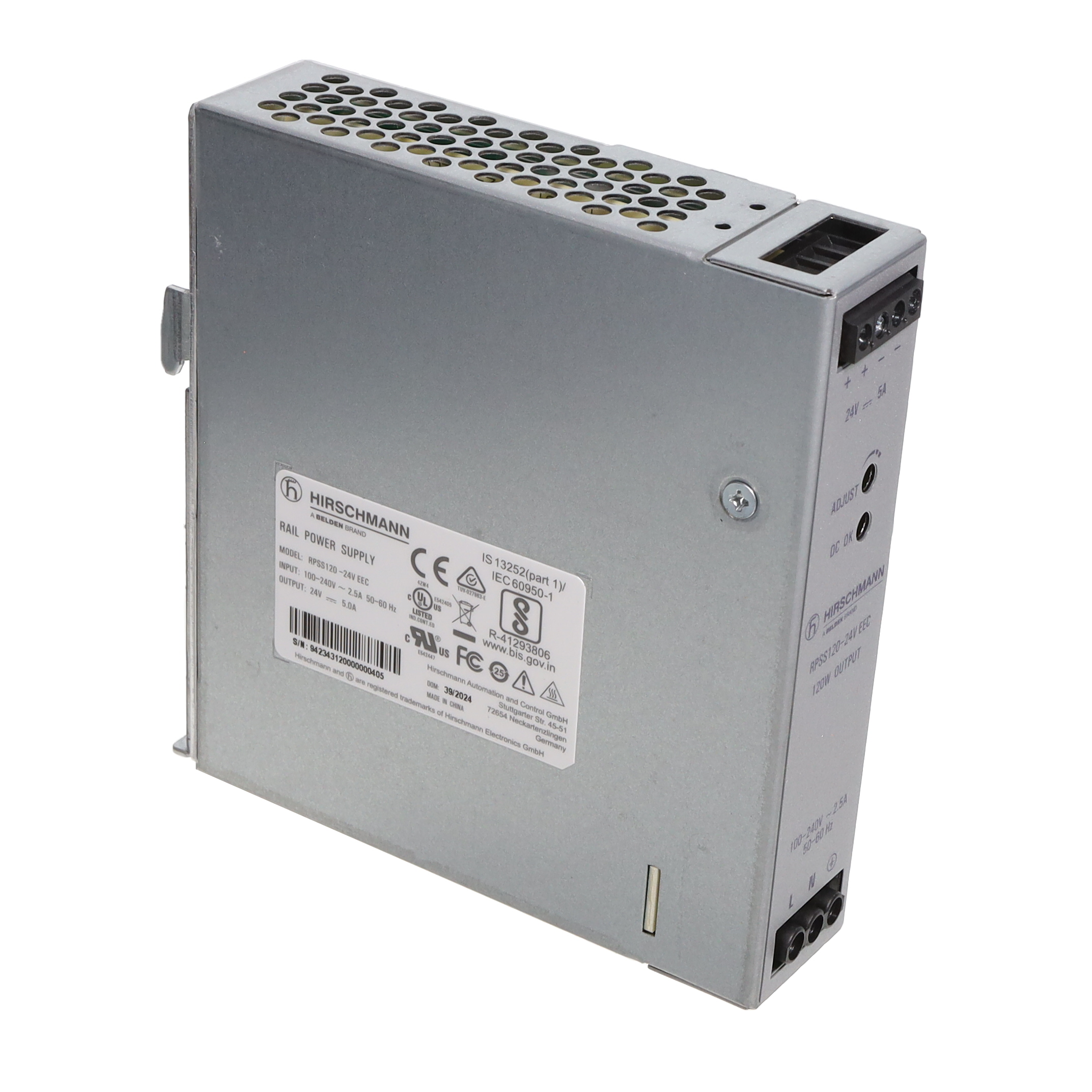 【RPSS120-24V EEC】DIN RAIL 24 V POWER SUPPLY UNIT