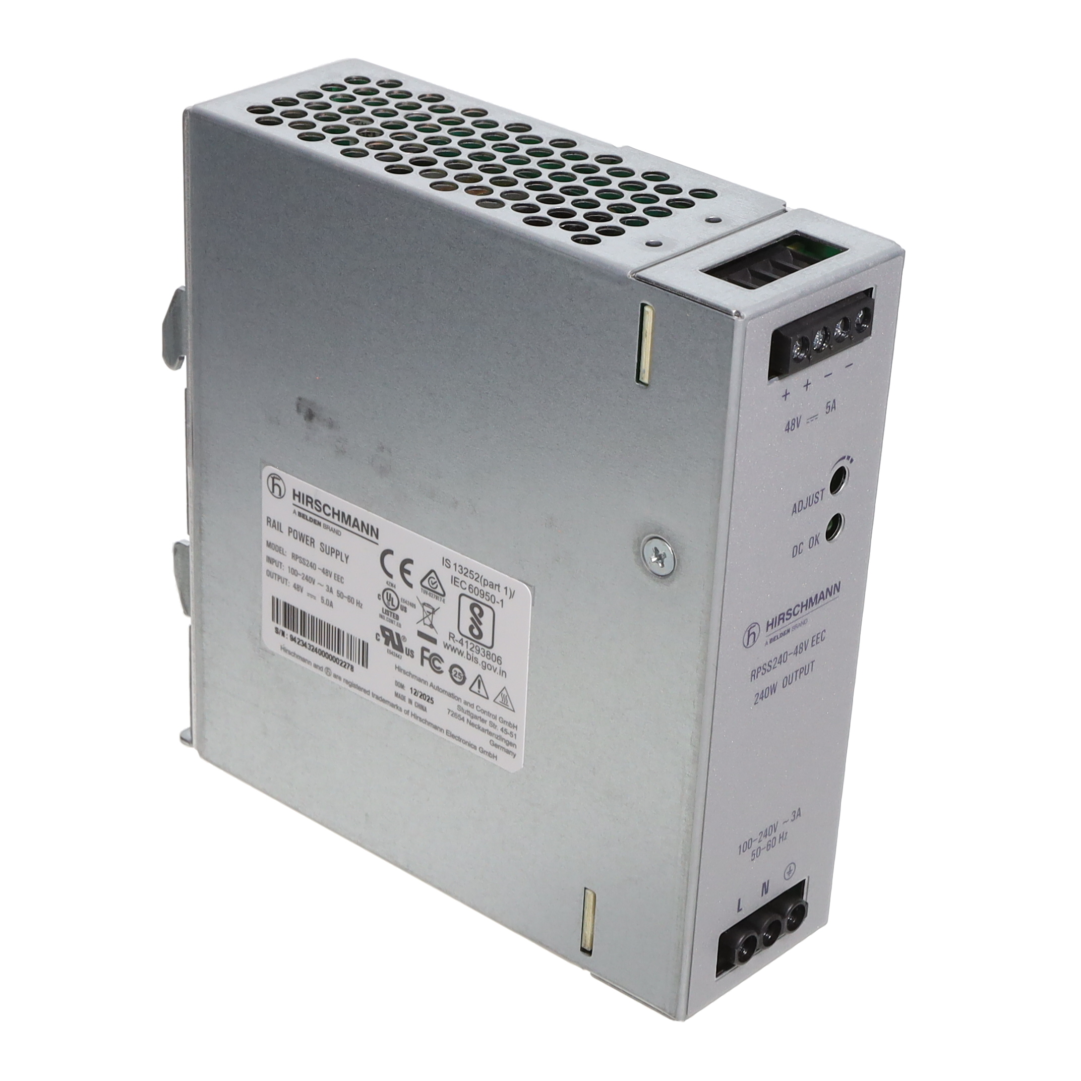 【RPSS240-48V EEC】DIN RAIL 48 V POWER SUPPLY UNIT
