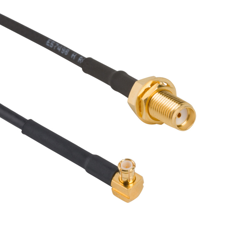 【095-900-588M100】MCX RIGHT ANGLE PLUG TO SMA STRA
