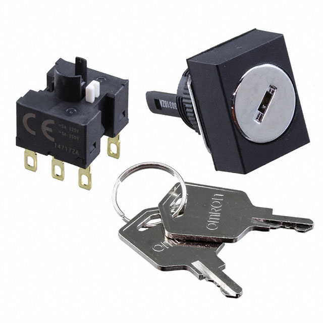 【A165K-J2ML-2】SWITCH KEYLOCK 2POS DPDT 5A 125V