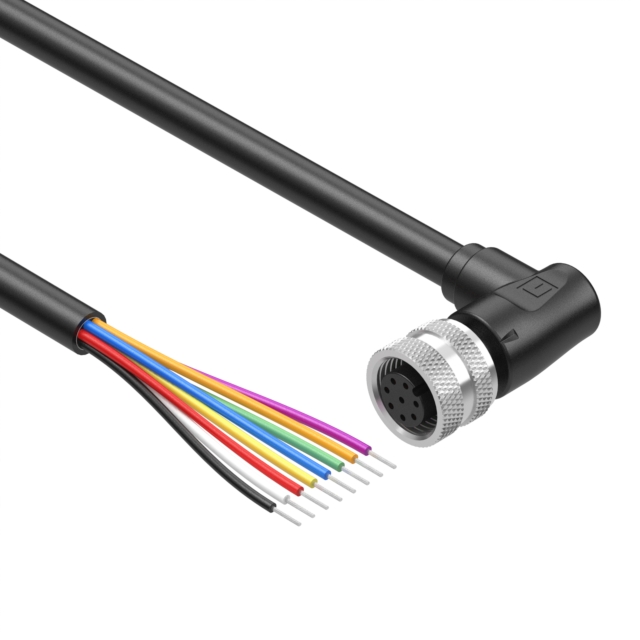 【10-04671】CBL 8POS RCPT RA TO WIRE 4.92'