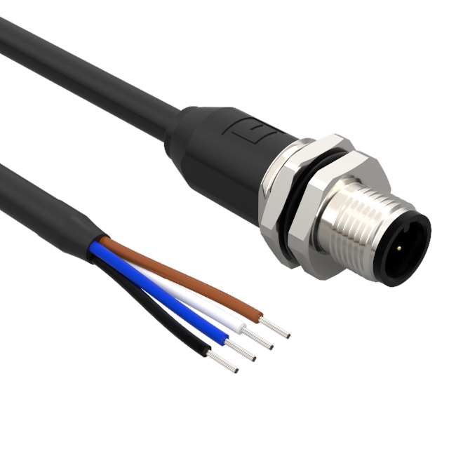 CIRC CBL 4POS PLUG TO WIRE 3.28'【10-06447】