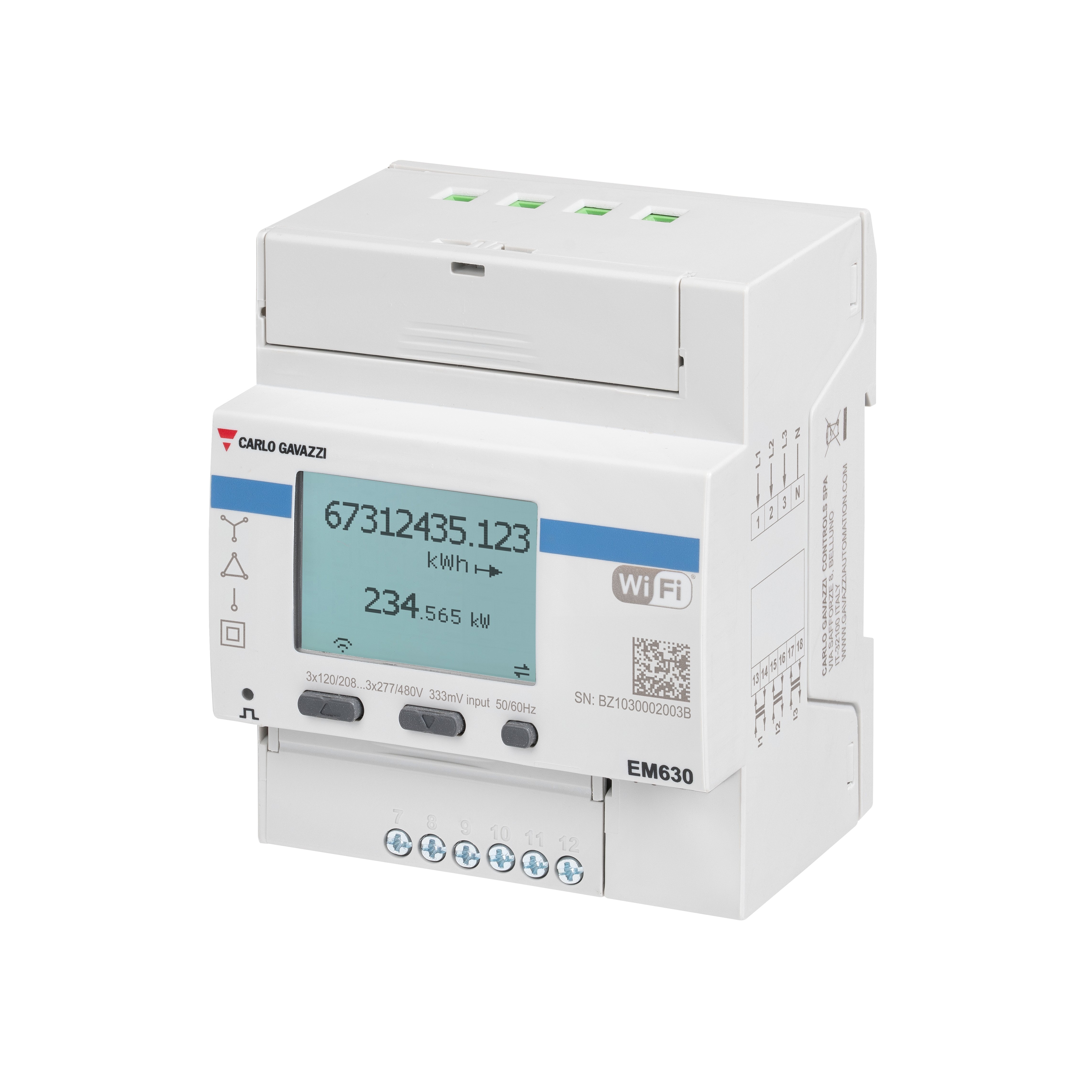 3-PH ENERGY METER CT 333MV WIFI【EM630WMV53XXXS1X】