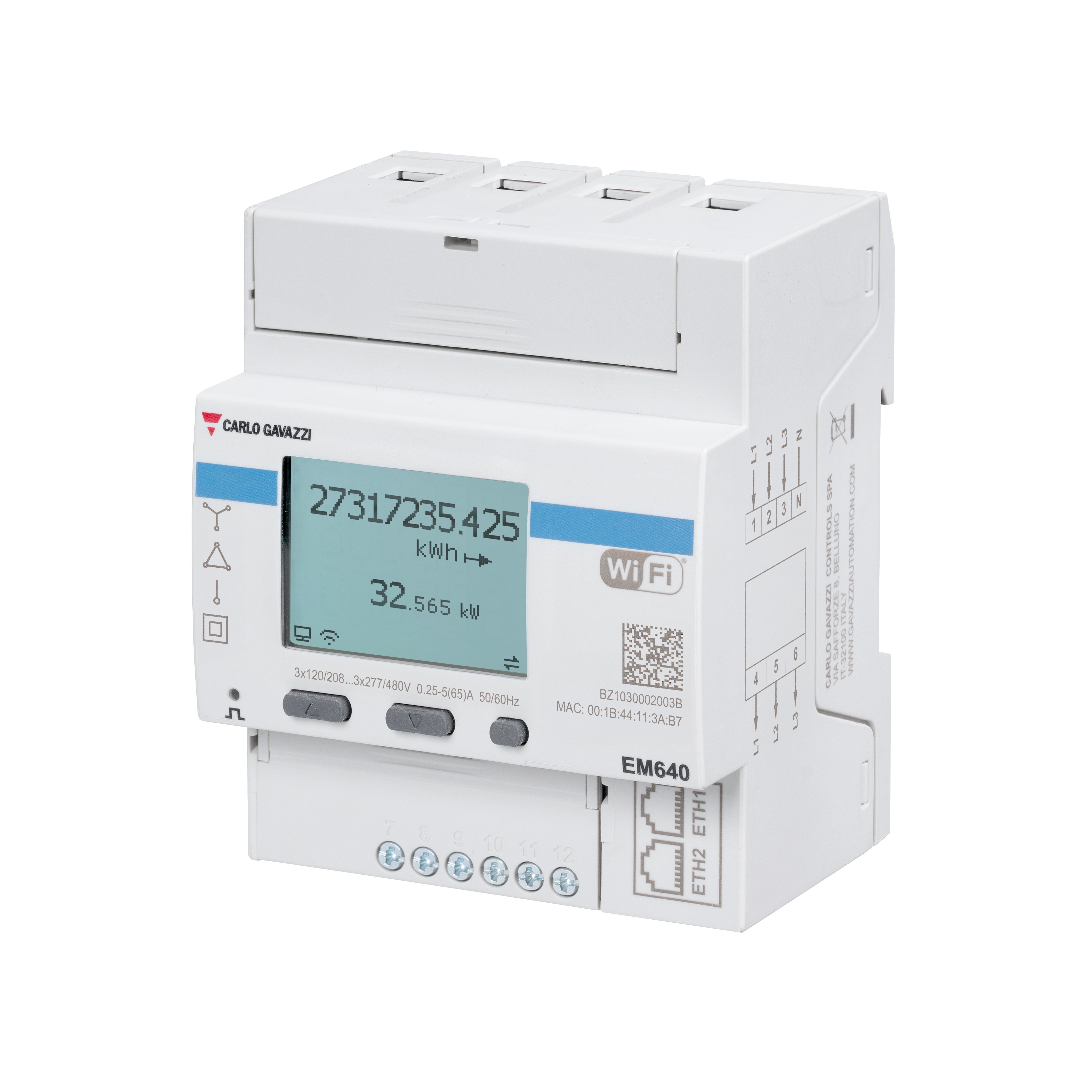 【EM640WAV23XE2S1X】3-PH ENERGY METER 65A WIFI ETHER
