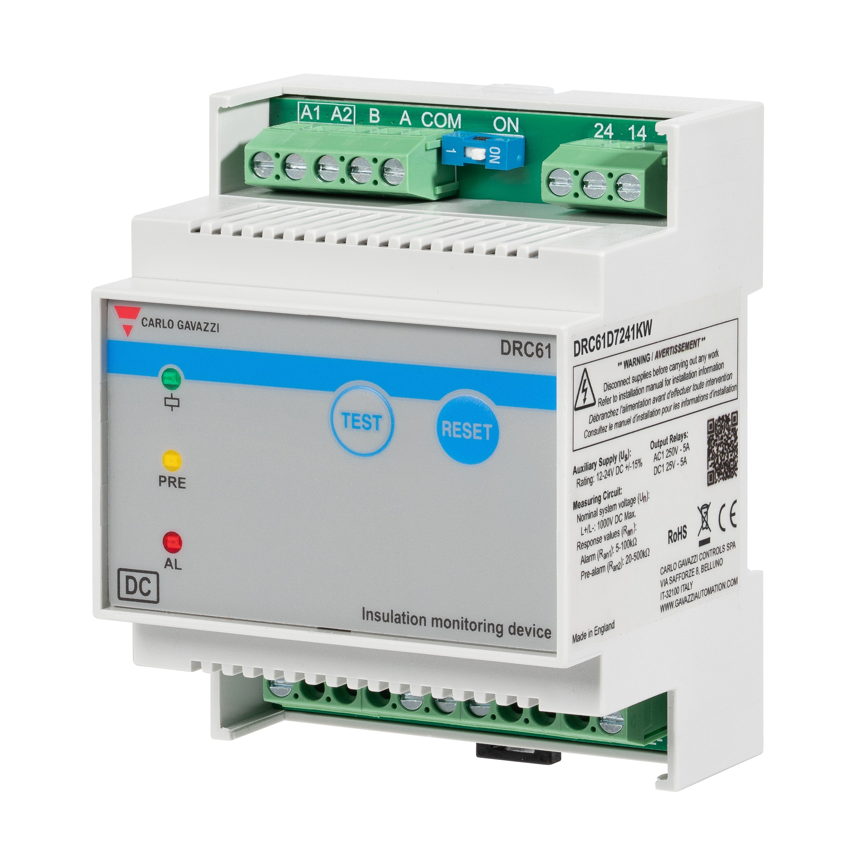 【DRC61D7241KW】1000 VDC INSULATION MONITORING R