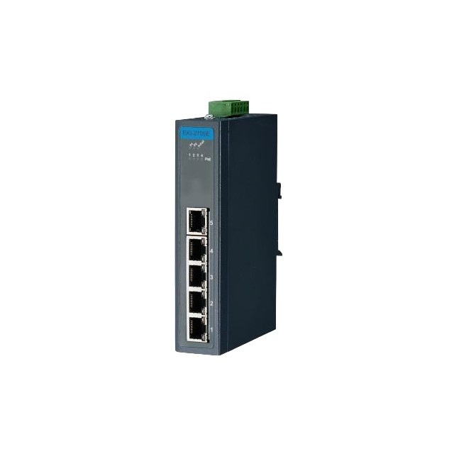 【EKI-2705E-1GPI-B】4FE+1GE UNMANAGED IND. POE SWITC[箱]