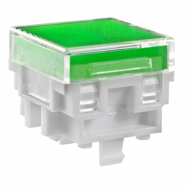 CAP PUSHBUTTON SQUARE CLEAR/GRN【AT4162JF】