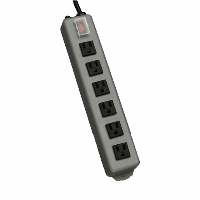 【UL24CB-15】POWER STRIP 12.5" 6OUT 15'CORD