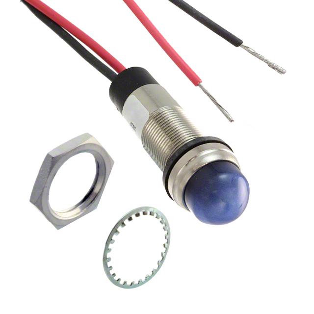 【6563404303F】LED PNL IND BLUE CLEAR WIRE LDS