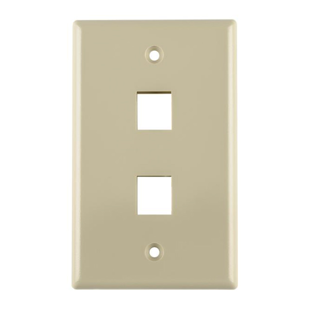 【FPDUAL-I】FACEPLATE SNGL GANG 2PORT IVORY
