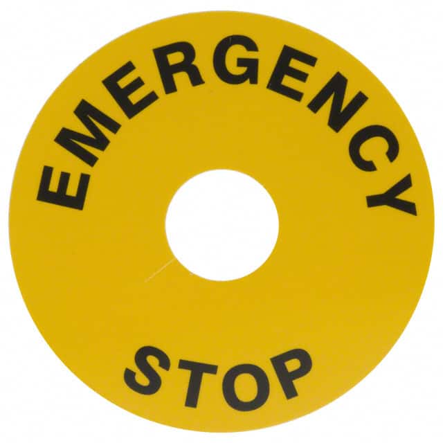 EMERGENCY STOP LABEL 60MM YLW【A01YL1】