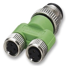 【SAC-3P-M12Y/2XM 8FS】SPLITTER M12 PLUG TO 2 X M8 RCPT 3P