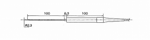 【LK-700】熱電対センサー(液体温度測定用 狭小タイプ)