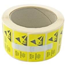 【055-0082】LABEL ESD CAUTION 25MM X 50MM YELLOW