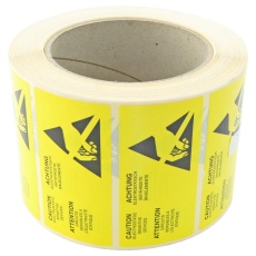 【055-0083】LABEL ESD CAUTION 38MM X 76MM YELLOW
