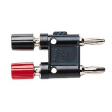 【1286】BANANA PLUG DBL 15A SCREW BLK & RED