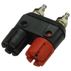 【6884】BINDING POST DBL 30A TURRET BLK/RED