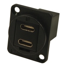 【CP30212MB】USB ADAPTER DUAL TYPE C RCPT-PLUG BLK