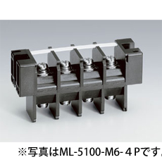 【ML-5100-M6-3P】貫通型ねじ式端子台 M6セムスねじ 21mmピッチ 75A 600V 3極 裏側ねじ止め(表と同じ 貫通型)