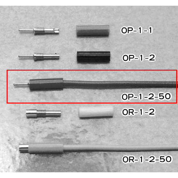 【OP-1-2-50 白】超小型パネルチェック用端子 プラグ(電線付)白(10個入)