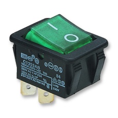 【C1353AB0/1GRN】SWITCH DPST 16A 250V ILLUM GREEN