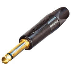 【NP2X-B】PLUG 6.35MM BLACK/GOLD 2POLE