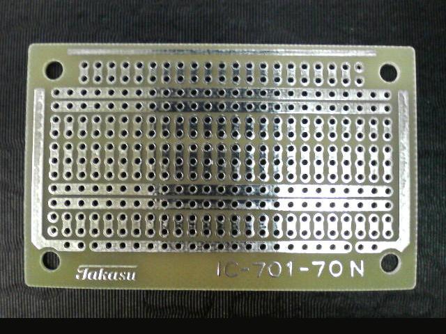 【IC-701-70N】IC用ユニバーサル基板 デジタルパターン 45mm×72mm